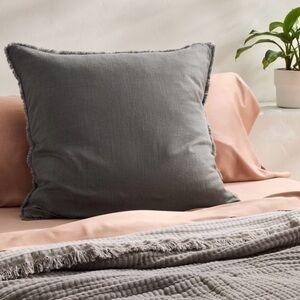Casaluna Euro Heavyweight linen blend Gray Throw Pillow 26x26 (set of 2)